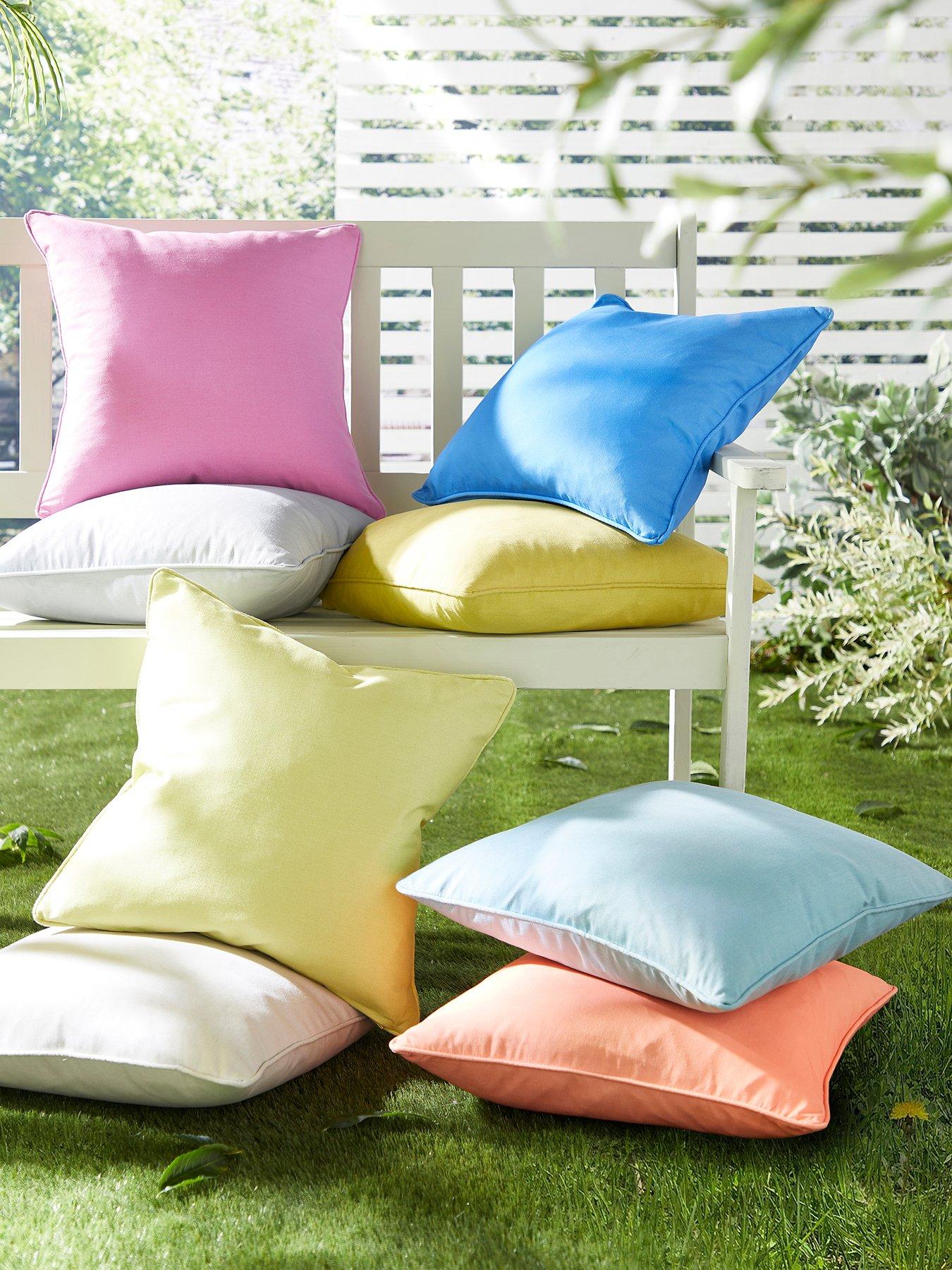 Fusion Plain Dye Outdoor Cushion Blue Very