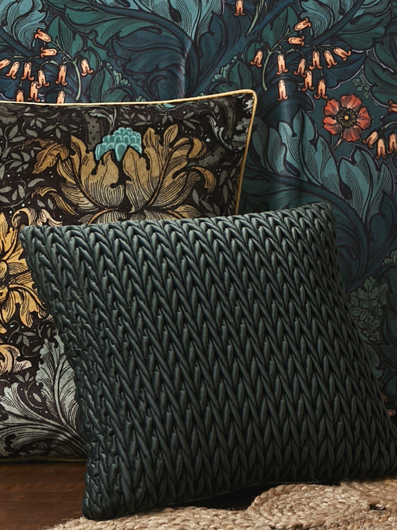 Product photograph of Laurence Llewelyn-bowen Amory Cushion - Green from very.co.uk
