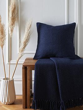 Product photograph of Drift Home Hayden Cushion - Navy from very.co.uk