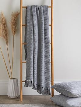 Product photograph of Drift Home Hayden Throw - Grey from very.co.uk