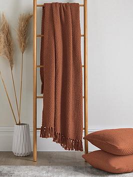 Product photograph of Drift Home Hayden Throw - Terracotta from very.co.uk