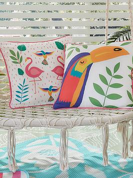 Product photograph of Fusion Tropical Flamingo Outdoor Cushion from very.co.uk