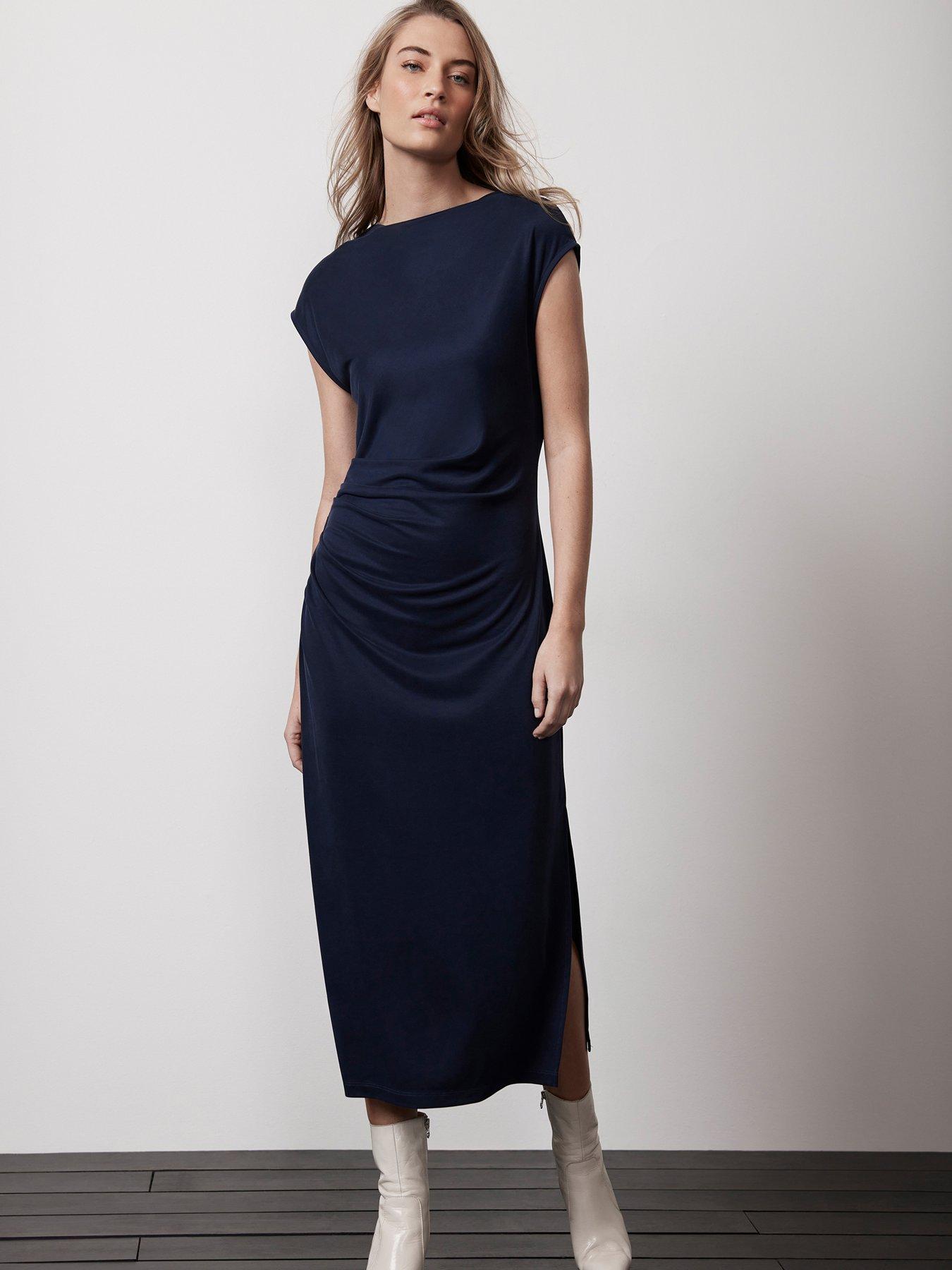 Mint Velvet Gathered Jersey Midi Dress Very