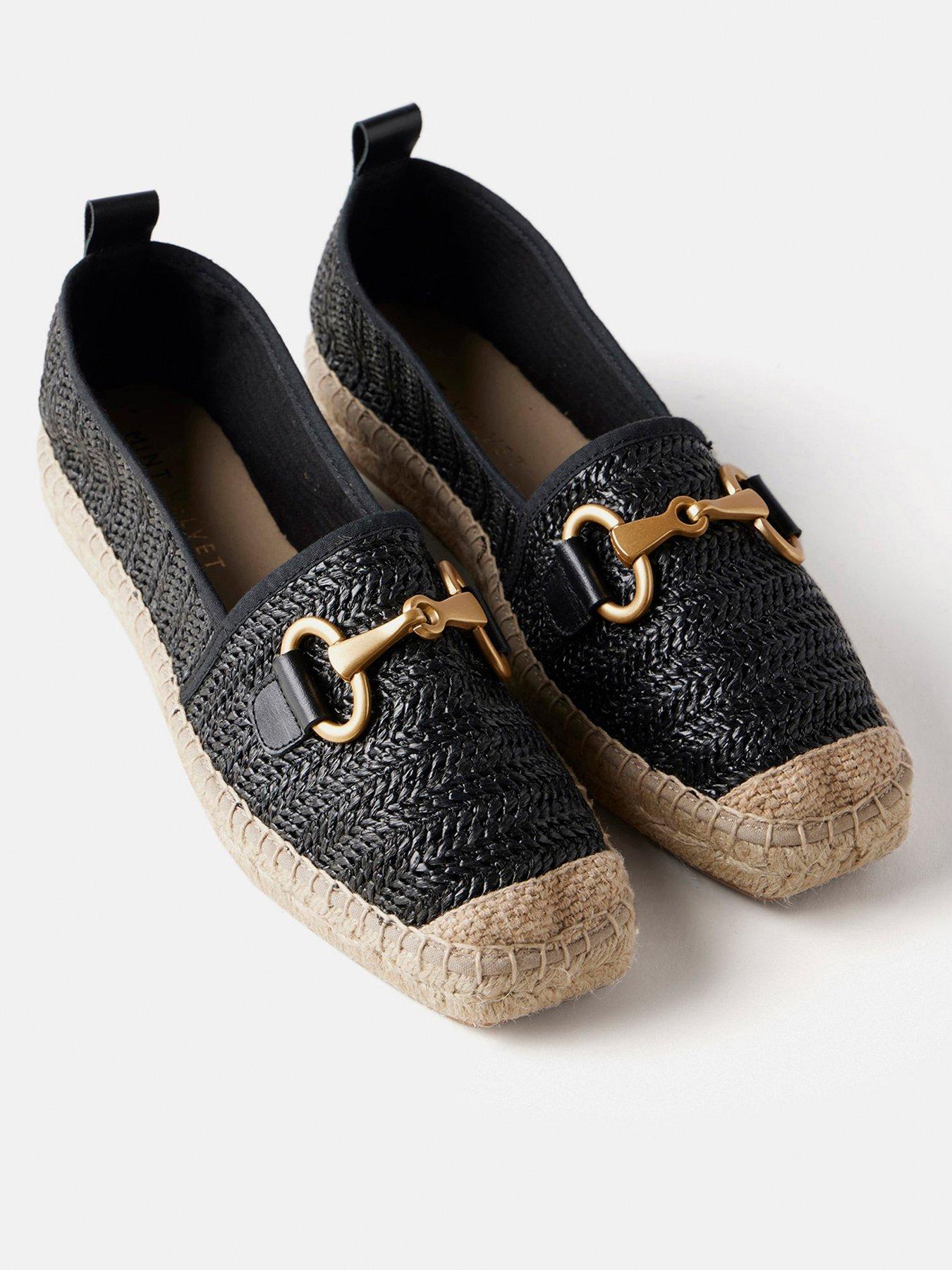 Clo Black Raffia Espadrilles