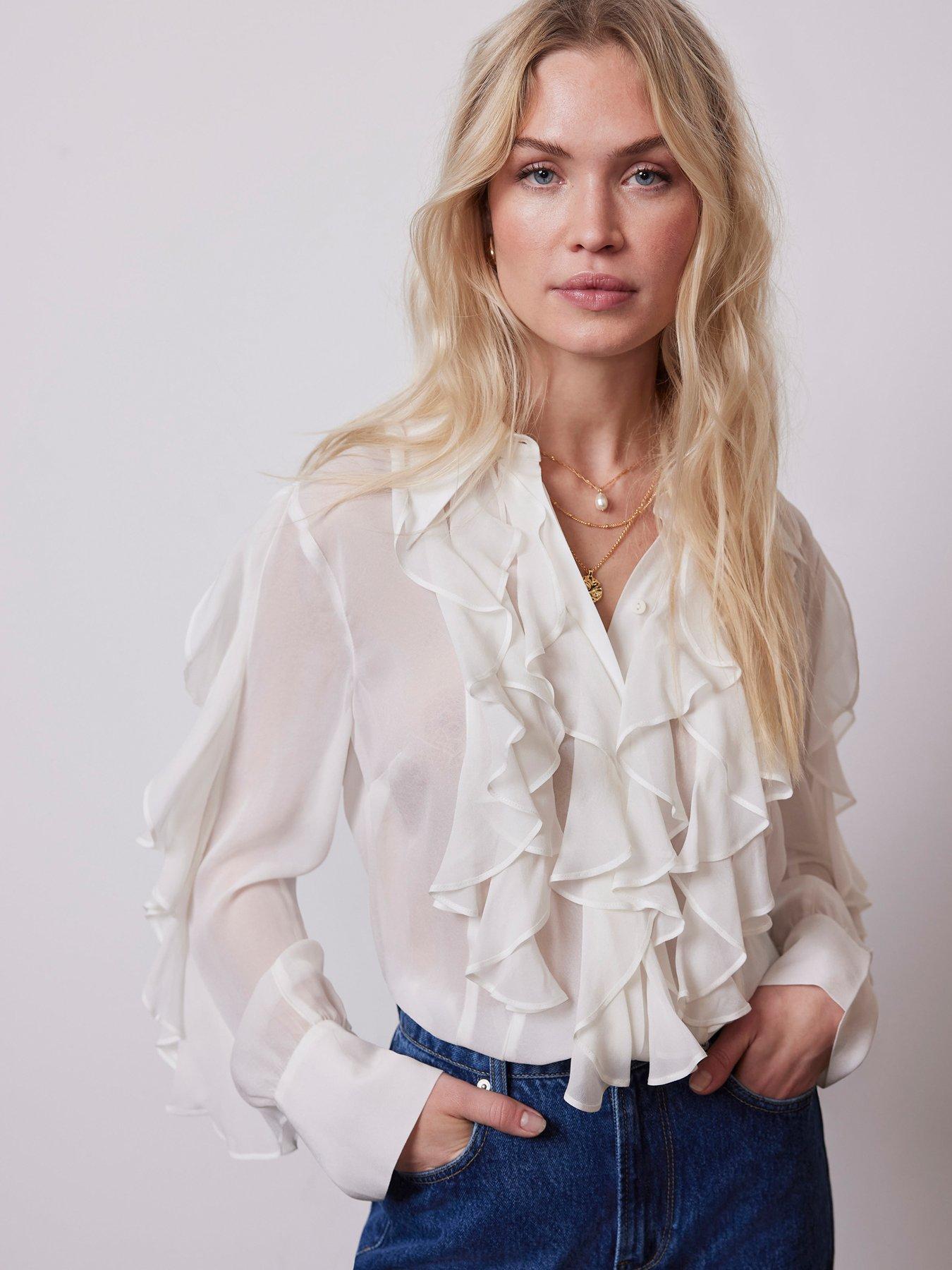 Cream Lace Hook and Eye Shirt