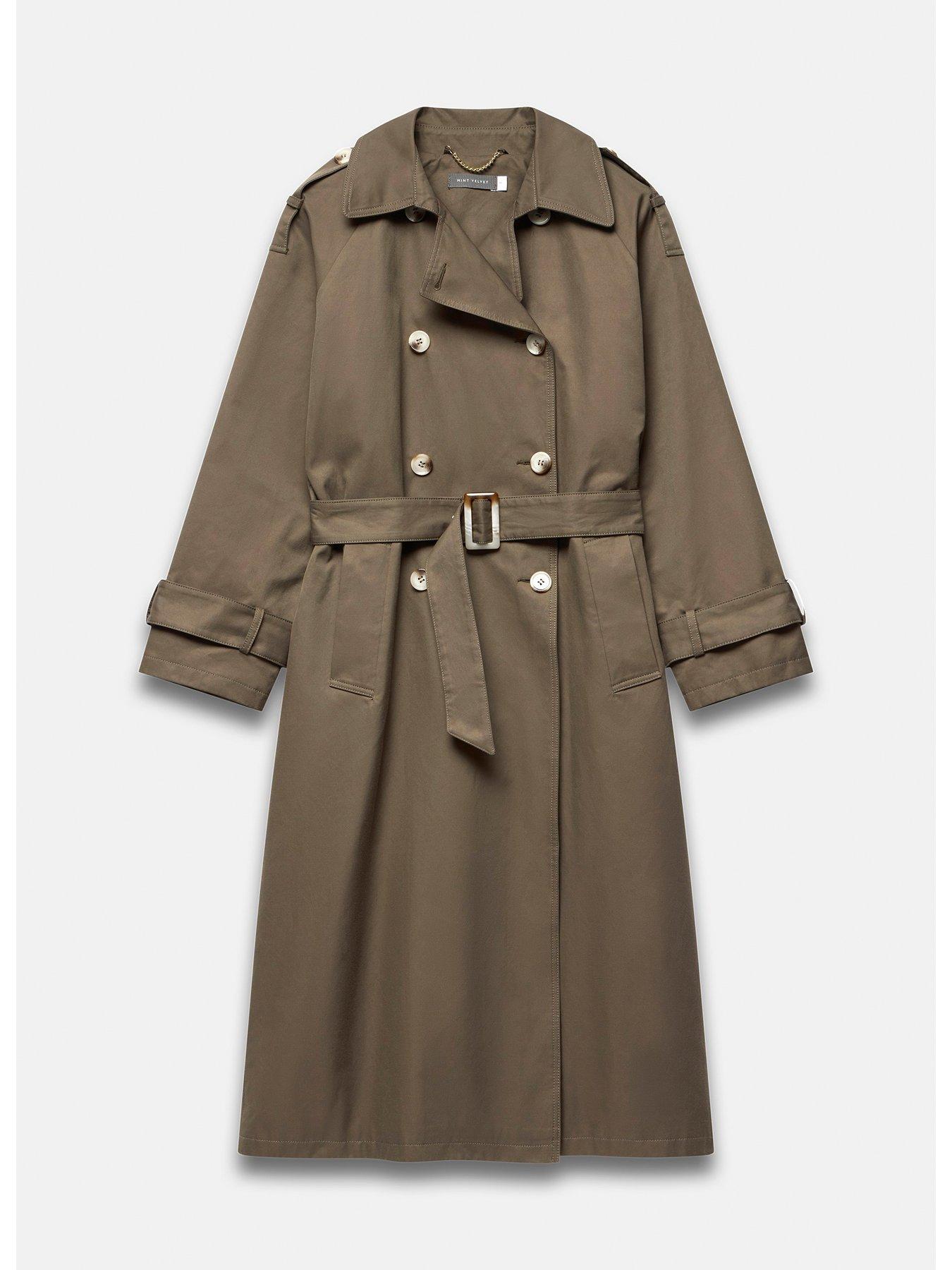 Mint Velvet Khaki Cotton Trench Coat | Very.co.uk