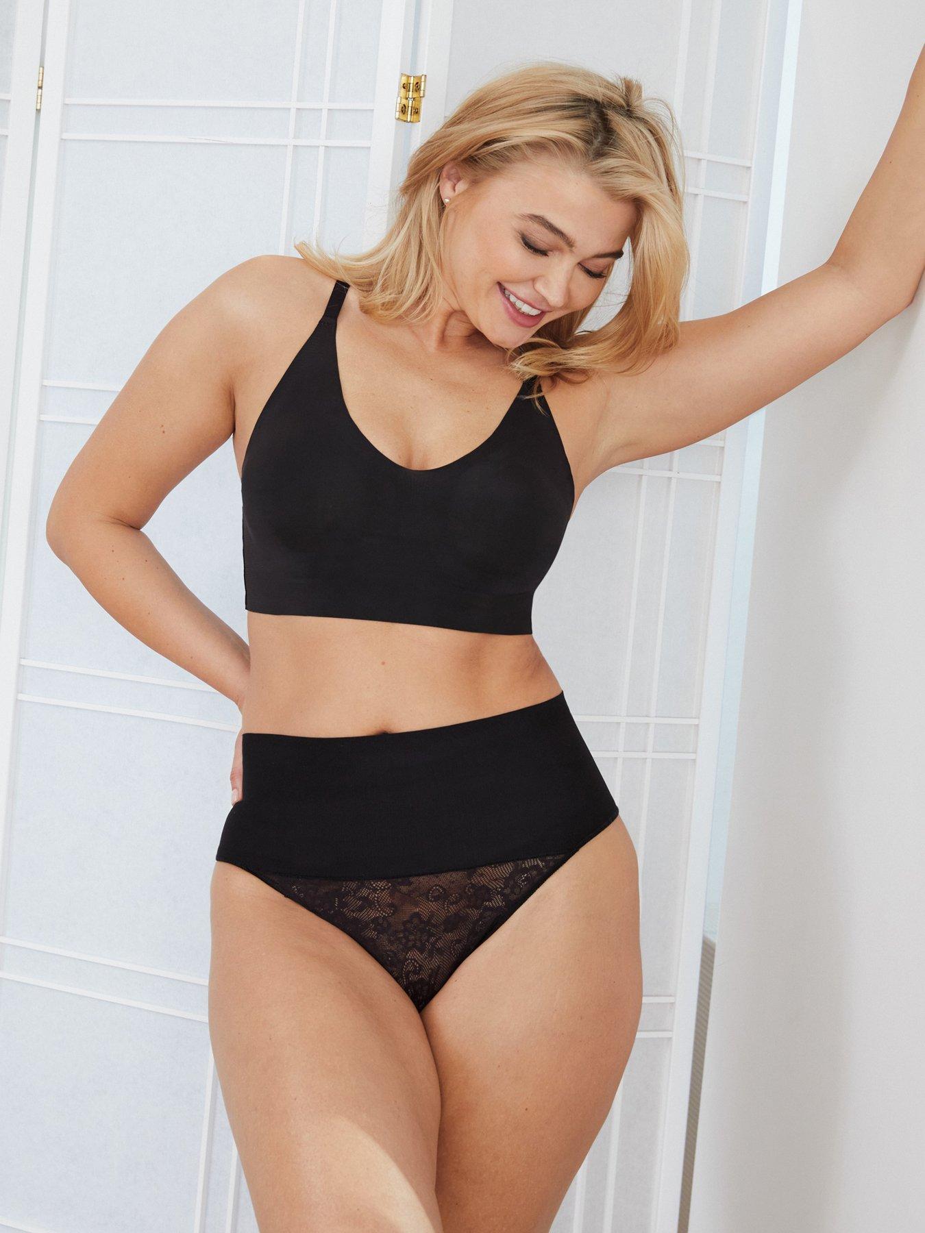 Image 1 of 4 of Maidenform Tame Your Tummy Shaping Thong - Black