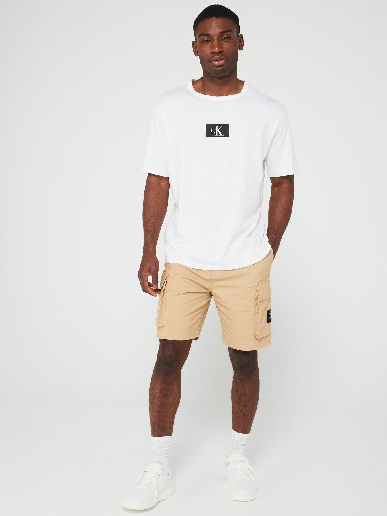 Calvin Klein Jeans Calvin Klein Jeans Badge Logo Cargo Shorts - Beige ...