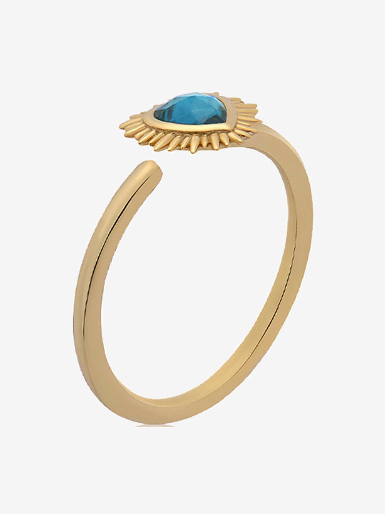 Product photograph of Rachel Jackson Electric Love Blue Topaz Heart Ring from very.co.uk