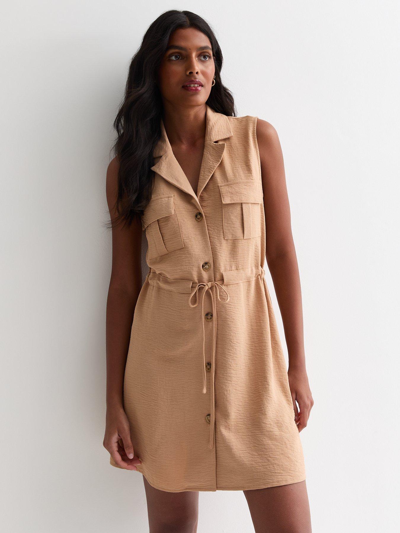 Camel utility shirt dress shop