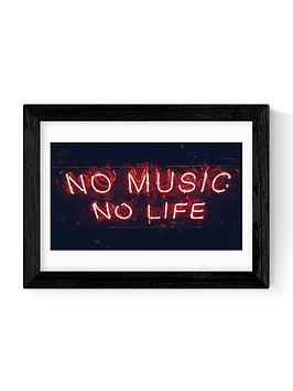 Product photograph of East End Prints No Music No Life Art Print - Framed from very.co.uk