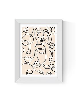 Product photograph of East End Prints Single Line Faces By Sundry Society Art Print - Un-framed from very.co.uk