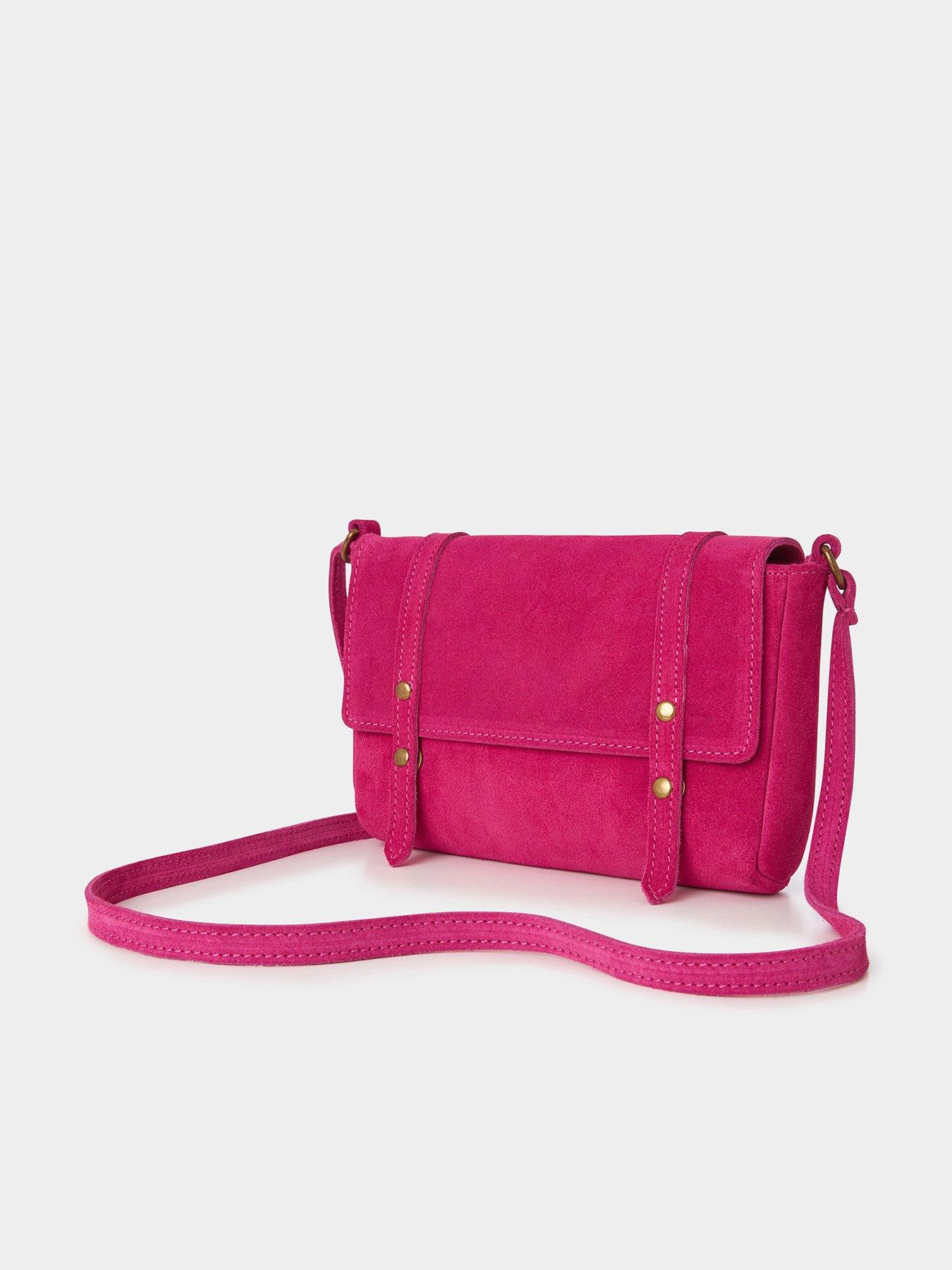 Pink suede crossbody on sale bag