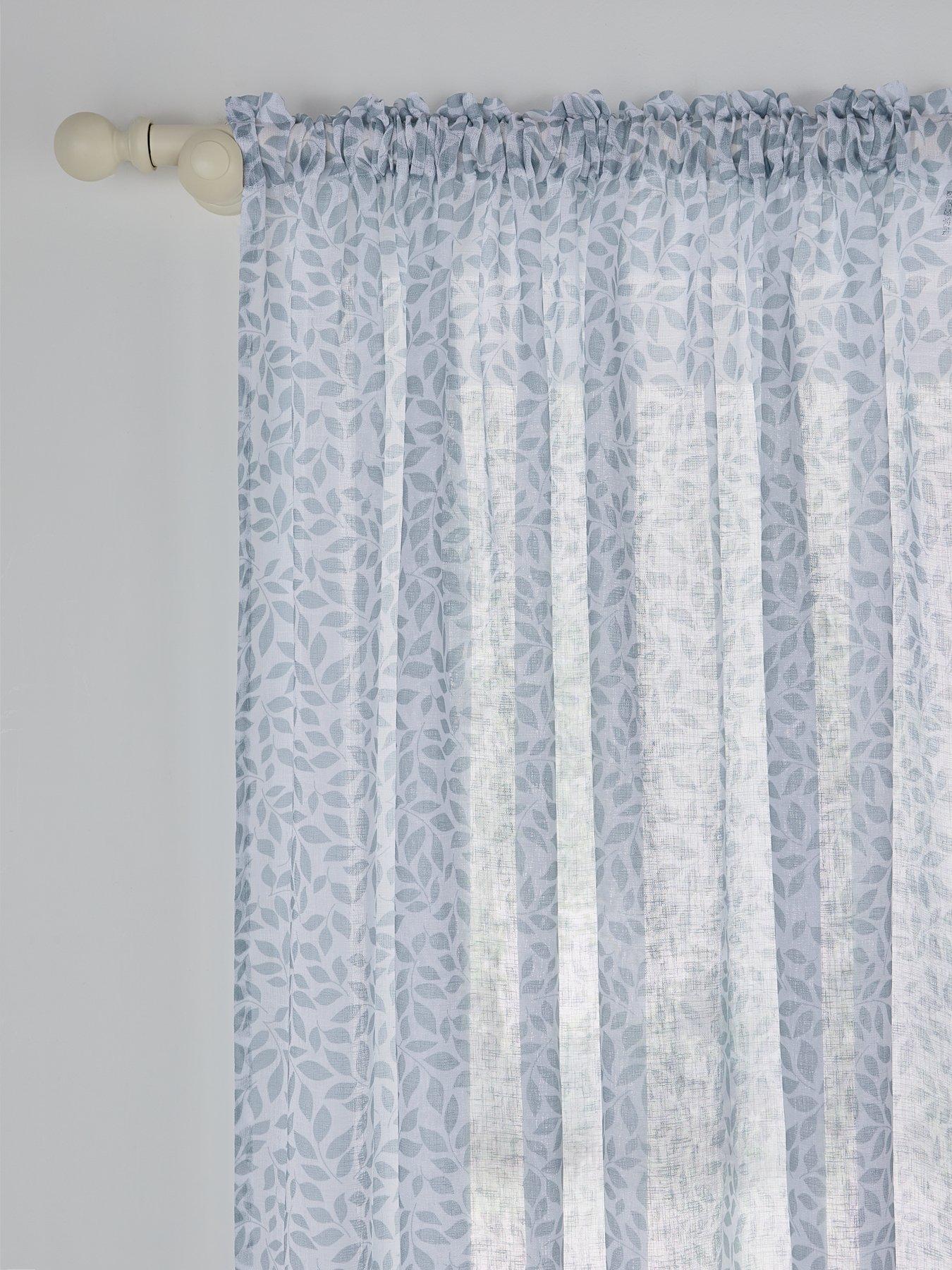 Image 2 of 3 of Very Home Leaf Trail Slot Top Voile Curtains