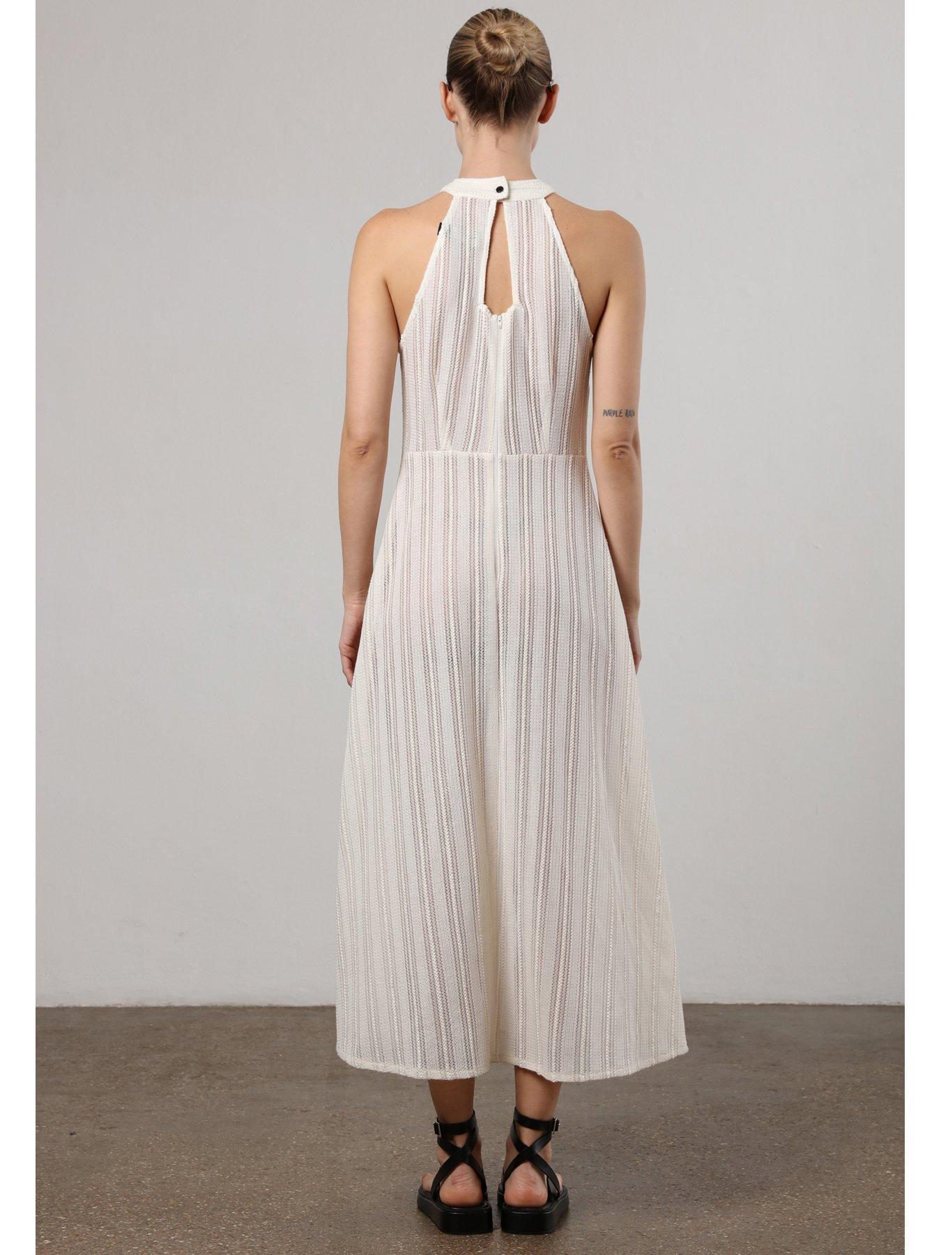 Image 2 of 6 of Religion Crochet Halterneck Maxi Dress - White