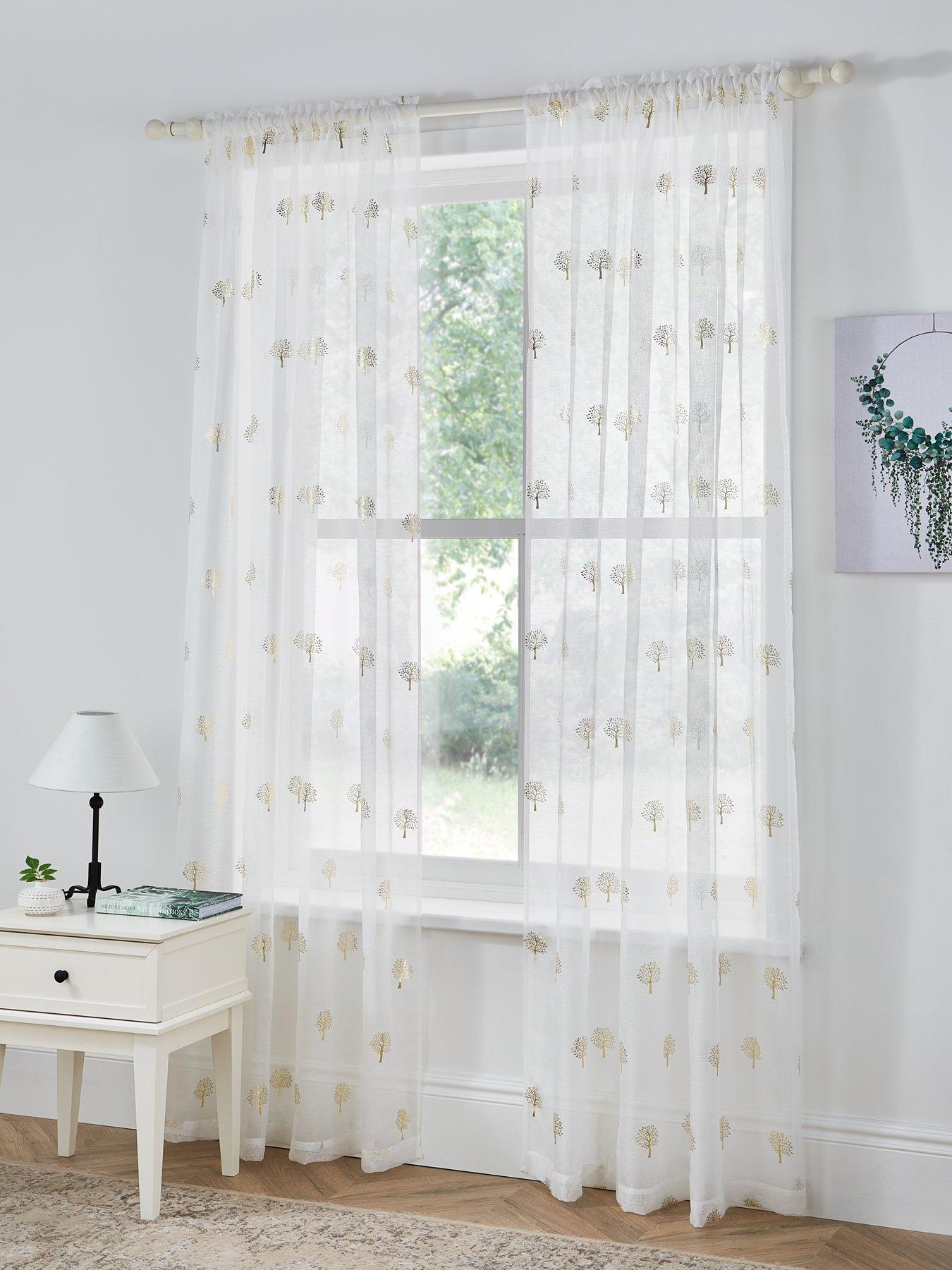 Product photograph of Very Home Linden Slot Top Voile Curtains from very.co.uk