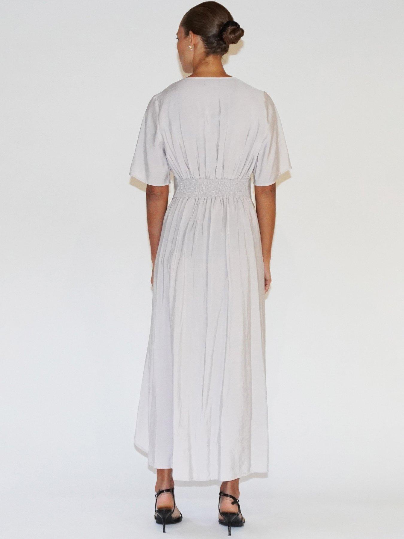 maxi dress with mesh bottom Into Pieces Mesh Maxi Dress