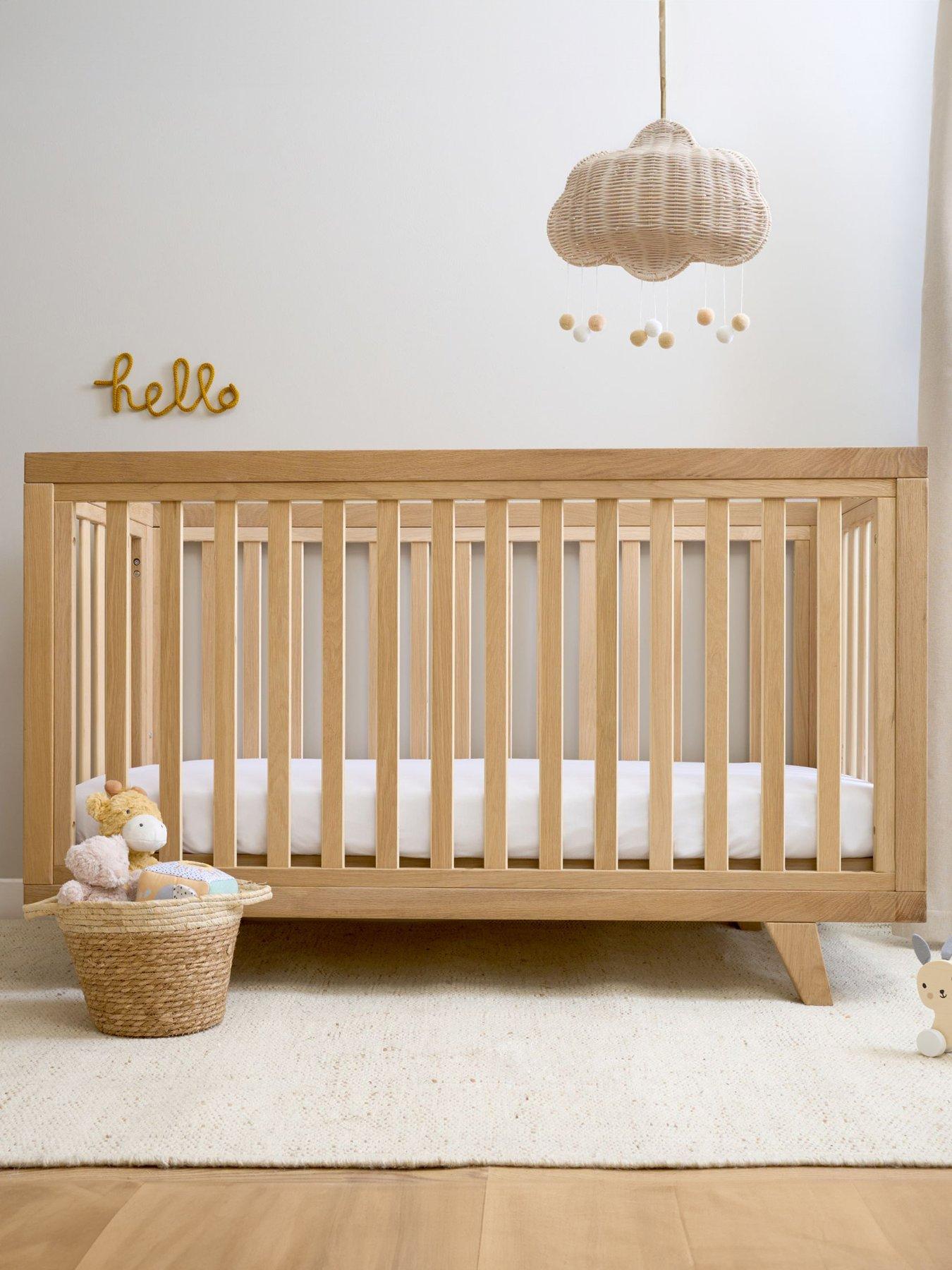 Product photograph of Clair De Lune Oak Cot Bed from very.co.uk