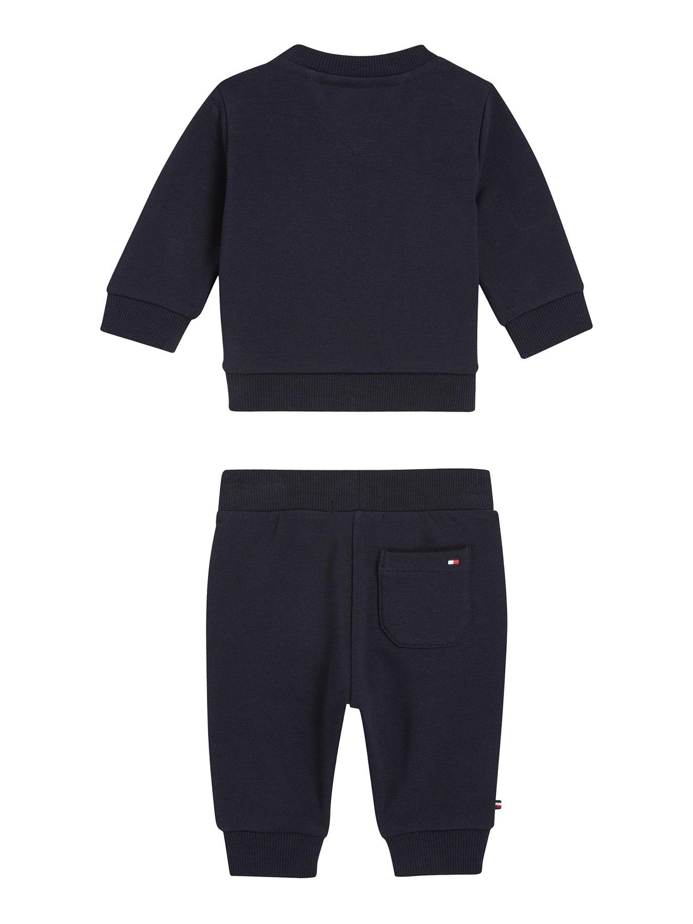 Tommy Hilfiger Baby Boys Monotype Oval 2 Piece Sweat Set Navy Very