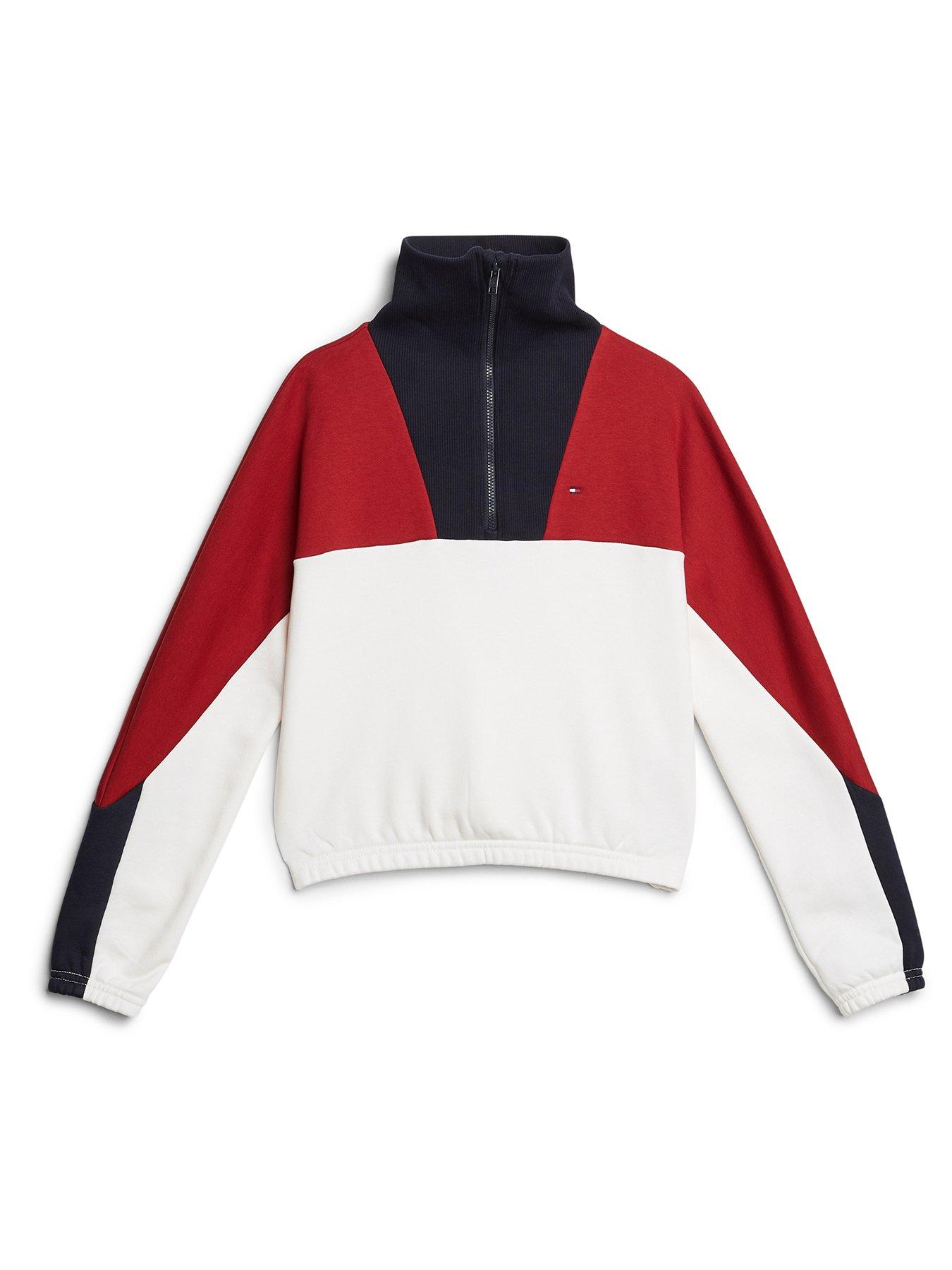 undefined Girls Colourblock Half Zip Sweat Top - Multi