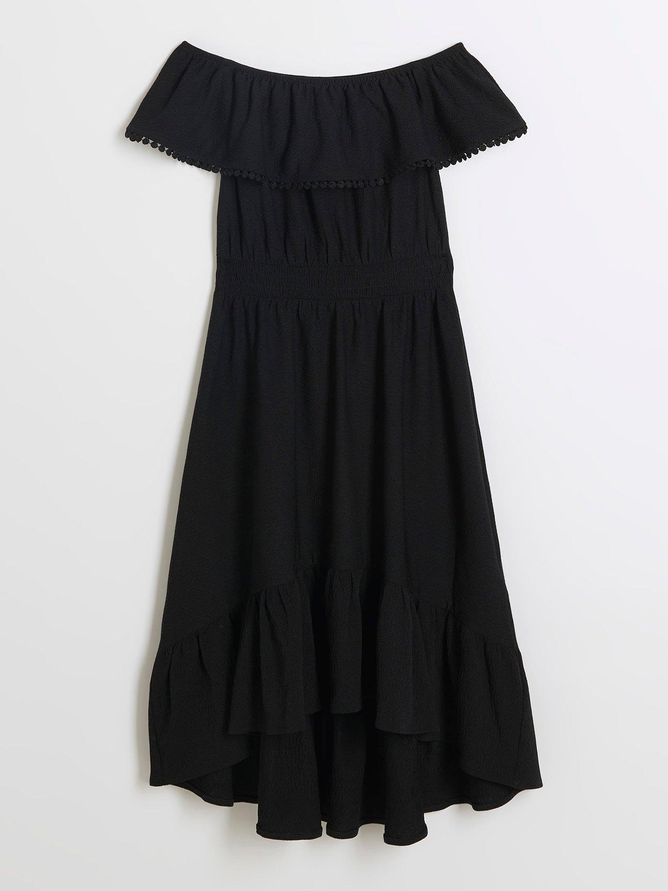 River Island Girls Frill Bardot Dress White Very