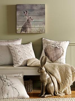 Product photograph of Art For The Home Hare Print On Wood Wall Art from very.co.uk