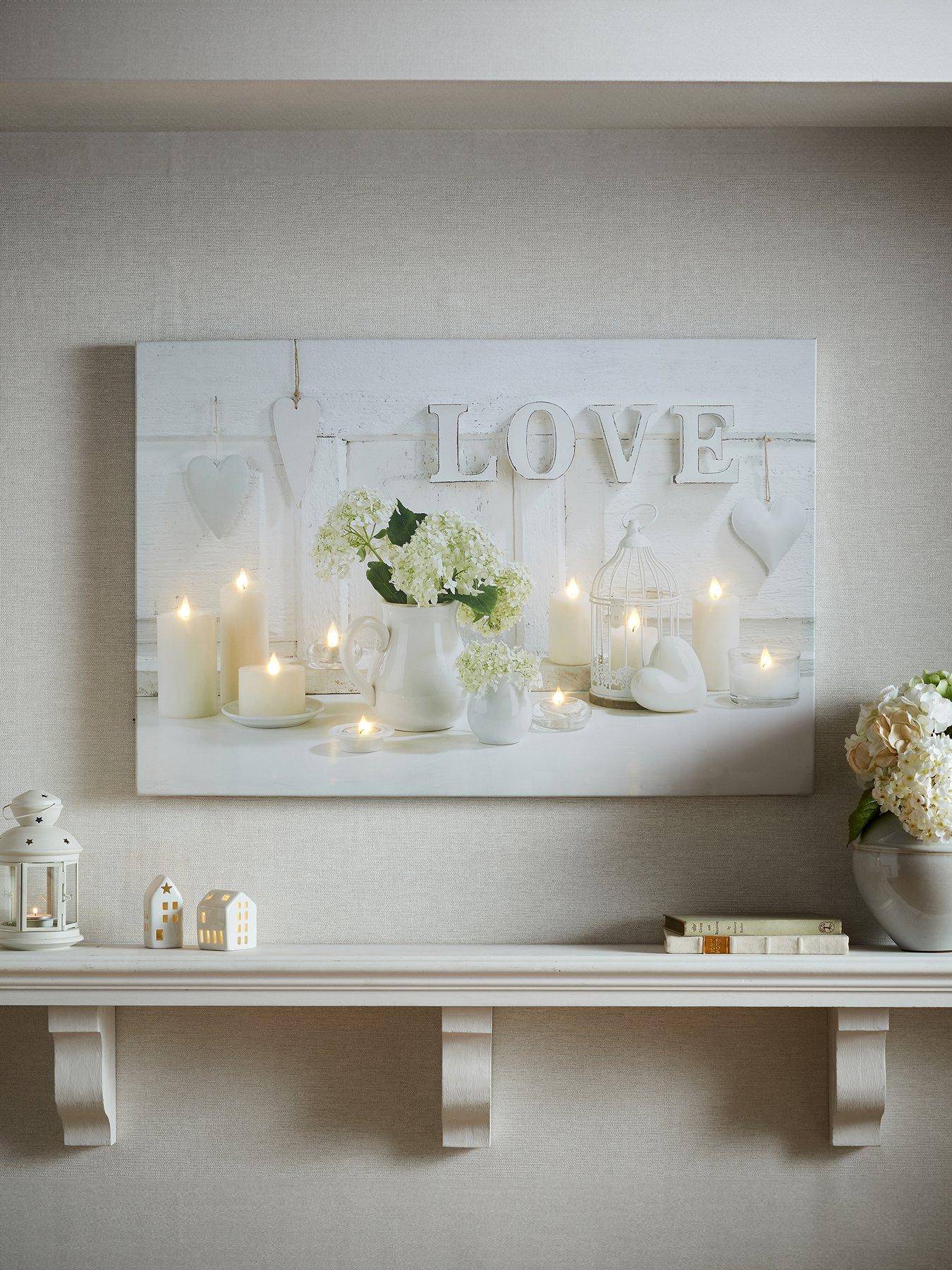 Product photograph of Art For The Home Hearts Amp Love Led Canvas from very.co.uk