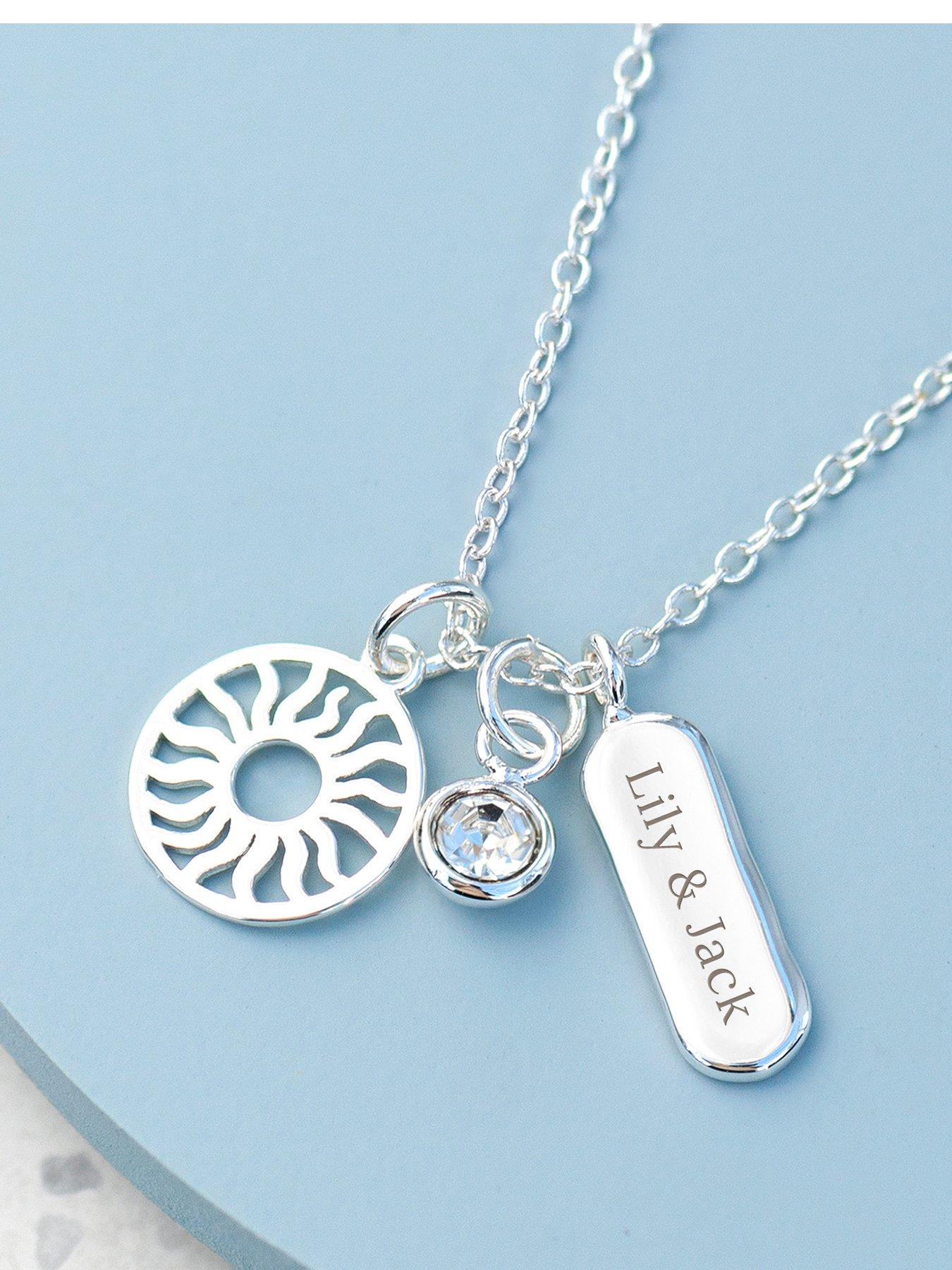 Product photograph of Treat Republic Personalised Eternal Sun Charms Necklace from very.co.uk