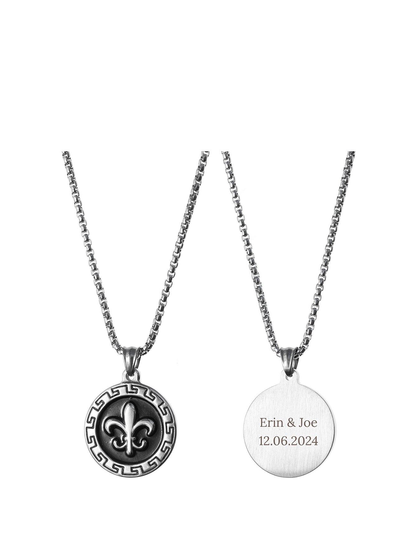 undefined Personalised Men's Fleur-de-lis Pendant