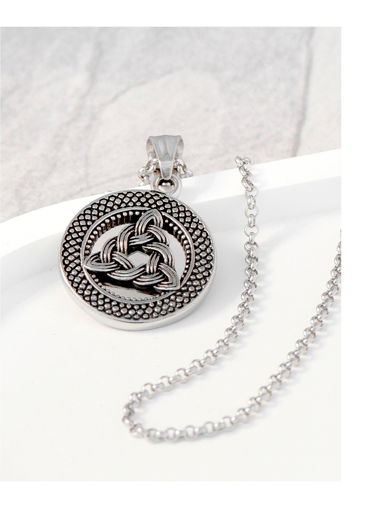 Product photograph of Treat Republic Personalised Men S Celtic Trinity Pendant from very.co.uk
