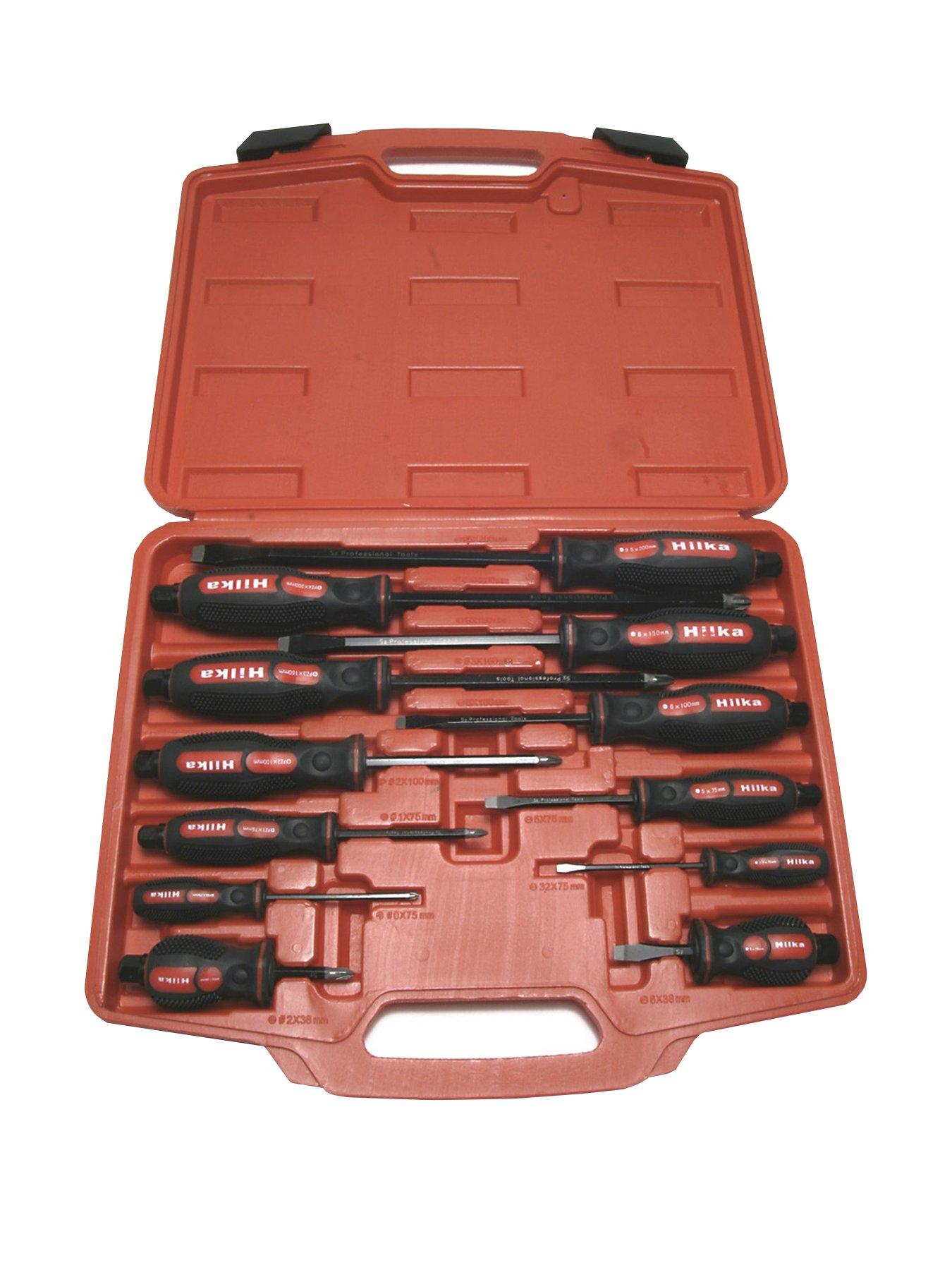 Product photograph of Hilka Tools 12 Pce High Impact Screwdriver Set from very.co.uk