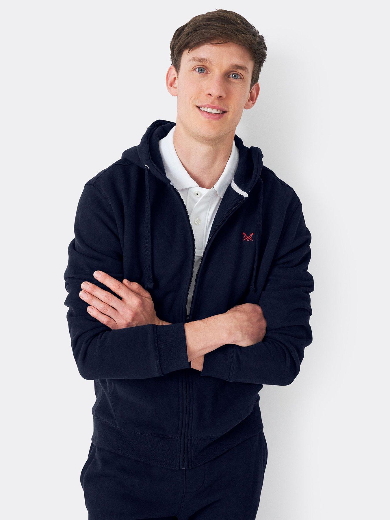 Image 1 of 4 of Crew Clothing Crossed Oars Zip Through Hoodie - Navy