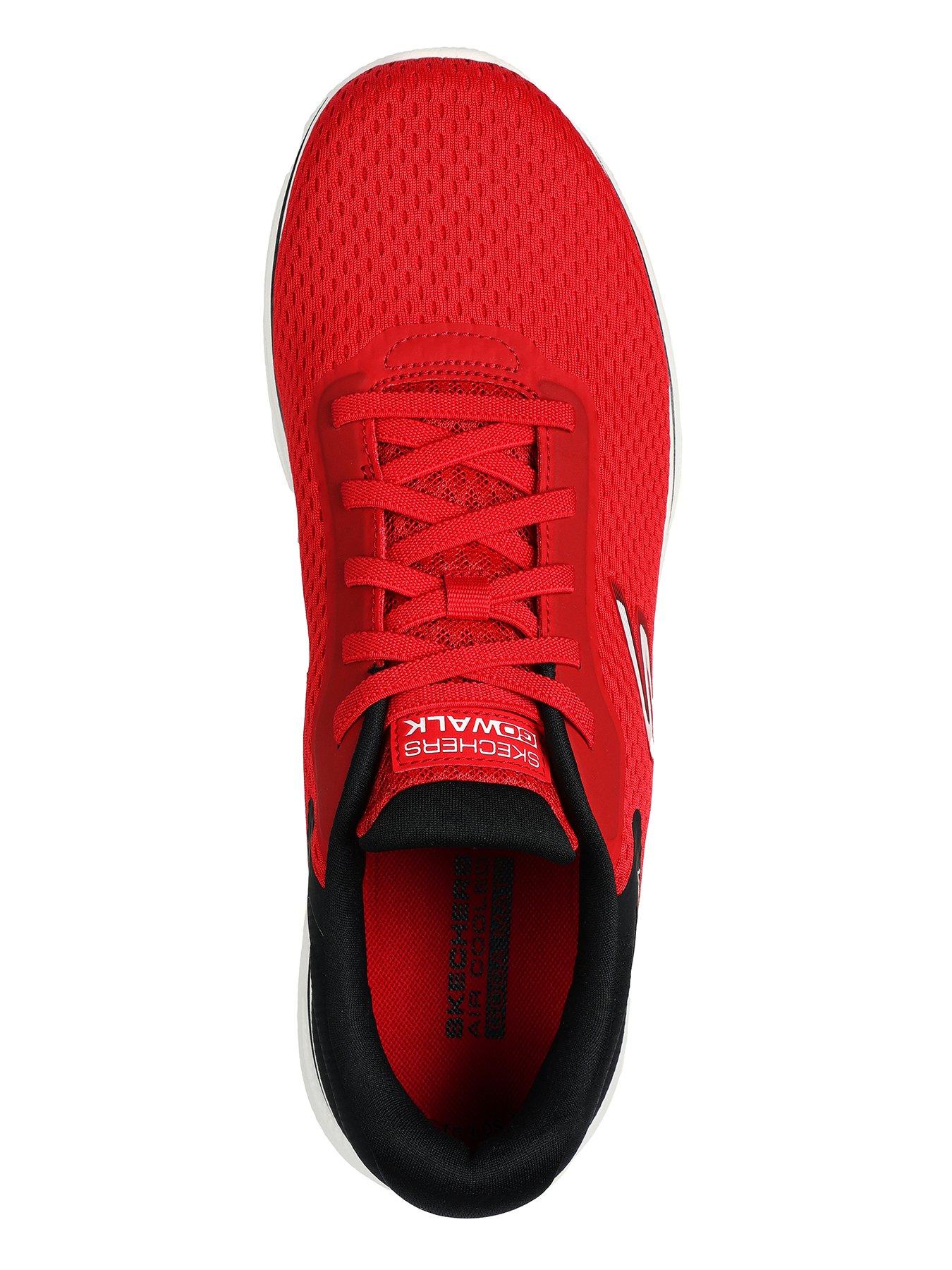 Go Walk 7 Hyper Pillars Bungee Lace Trainers Red And Black