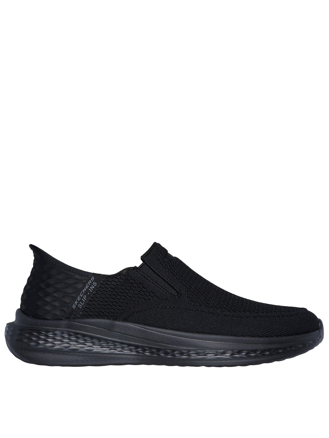 Skechers Slip-Ins Slade Dual Gore Trainers - Black Knitted Mesh