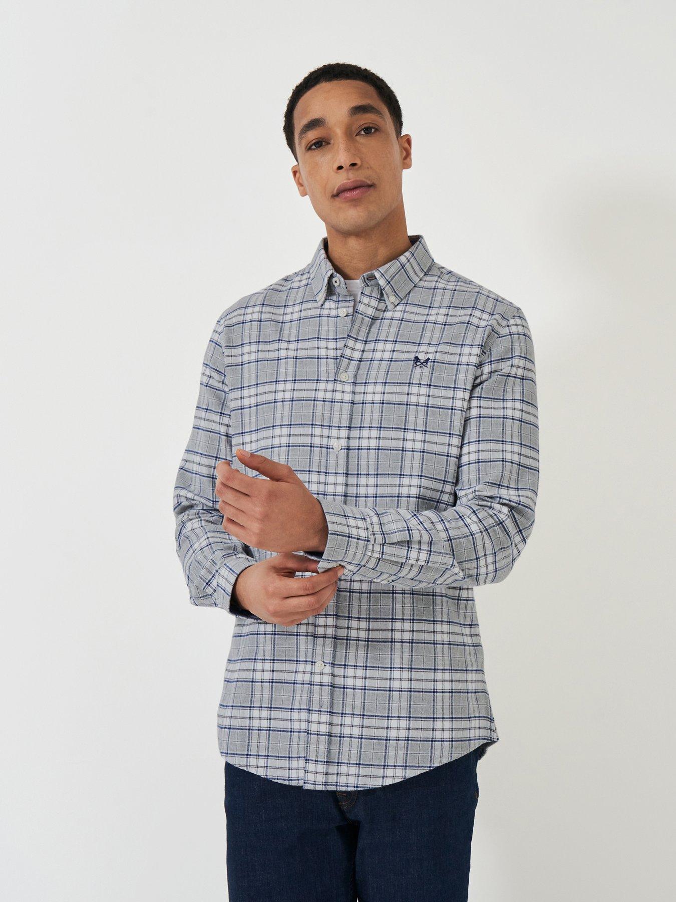 undefined Anderson Marl Flannel Long Sleeve Shirt - Navy