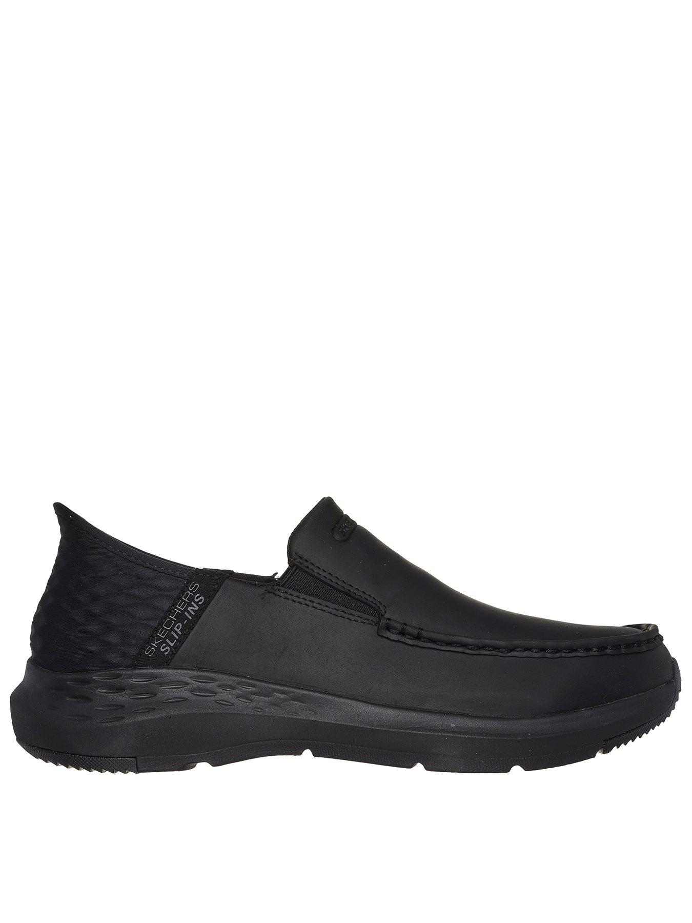 Black skechers bungee lace casual shoes best sale