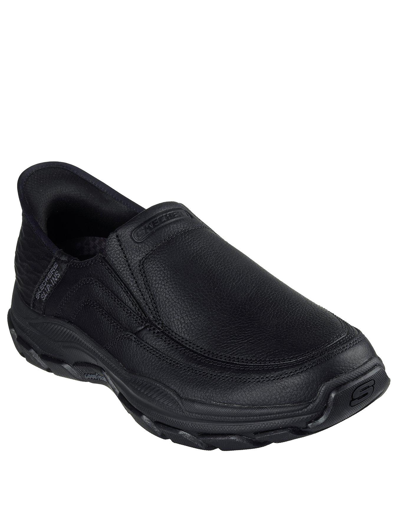 Skechers slip on leather shoes on sale