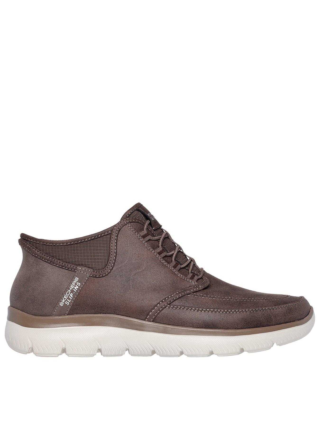 undefined Summits Slip-Ins Bungee Lace Mid Lace Up Shoes - Chocolate Suede