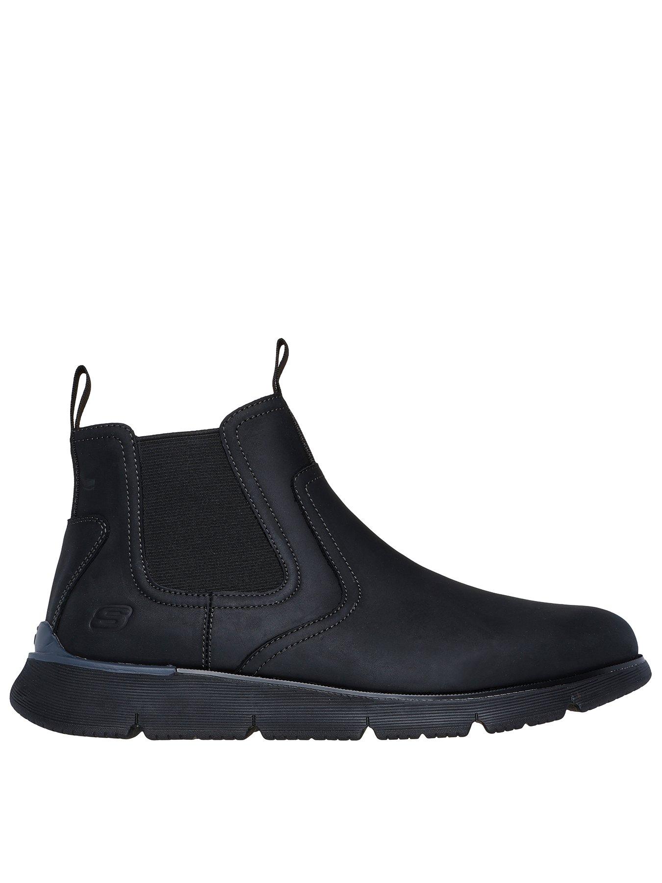 Skechers Augustino Chelsea Boots - Black Leather