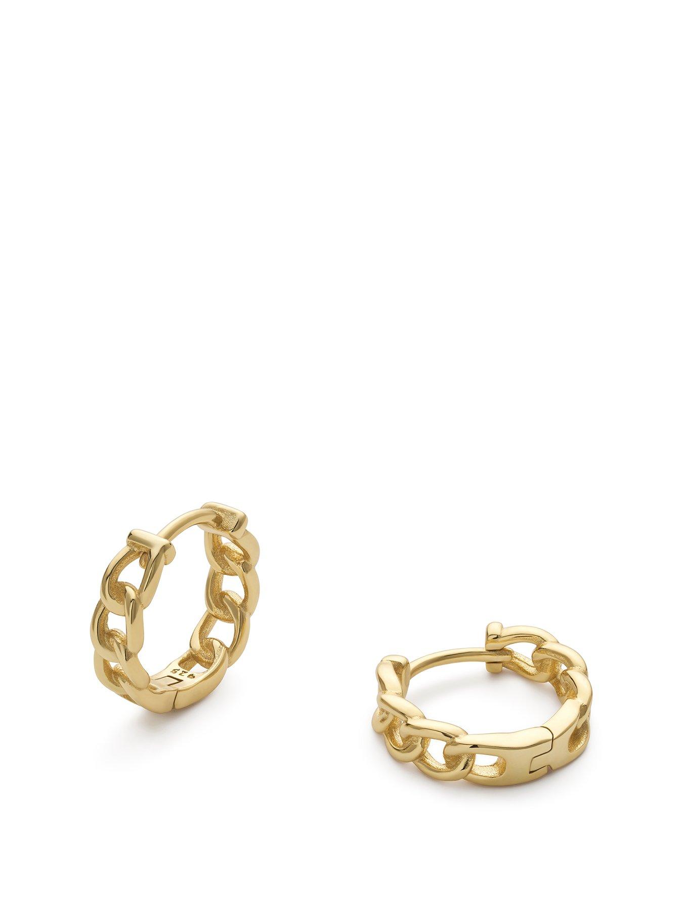 undefined 14k Gold Plated Chain Hoops