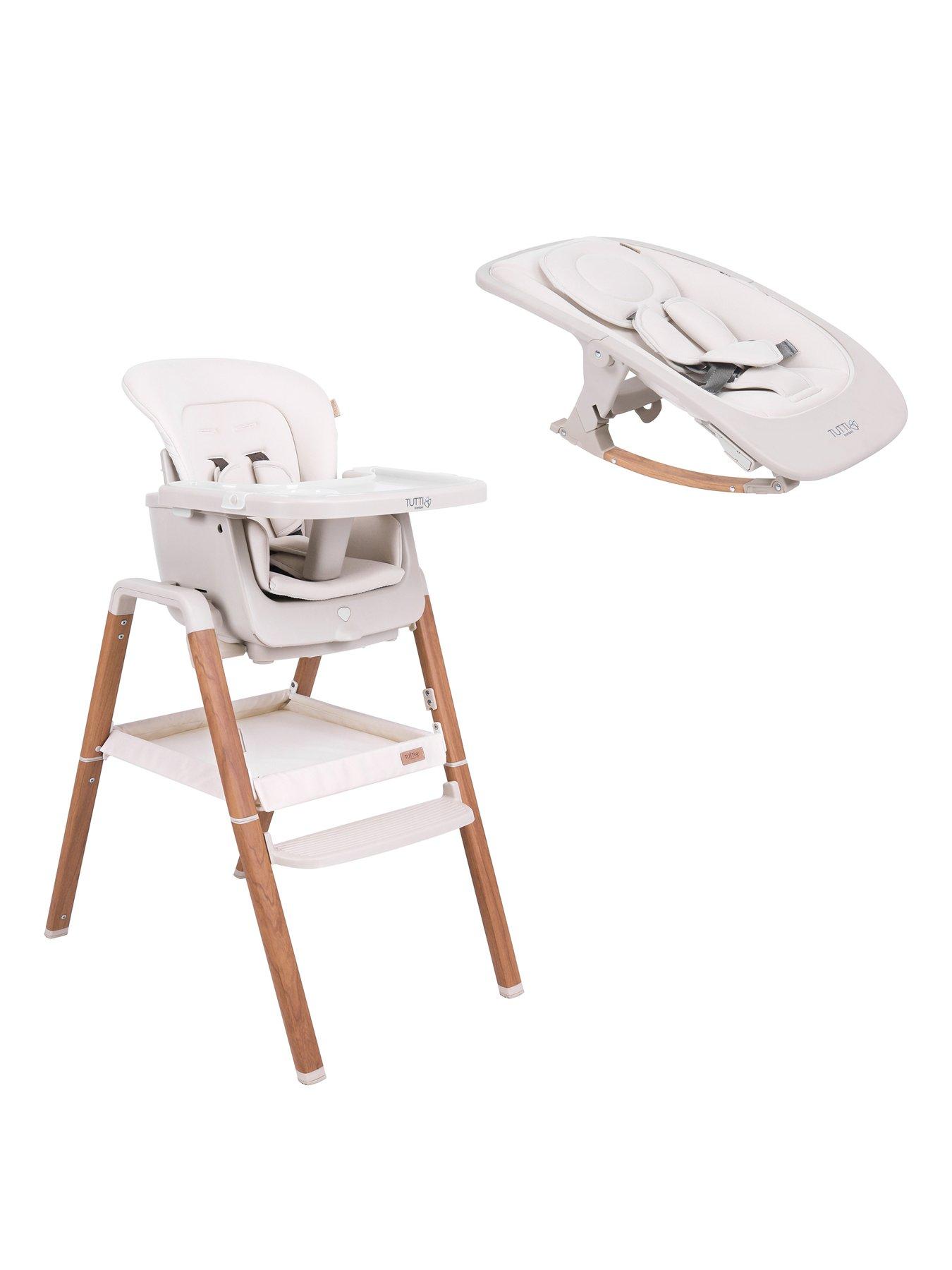 Tutti Bambini Nova Birth to 12 Years Complete Highchair Package - Ecru/Scandinavian Walnut