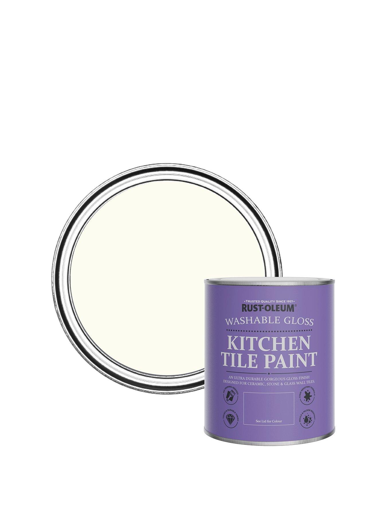 Product photograph of Rust-oleum Gloss Finish Kitchen Tile Paint - Porcelain from very.co.uk