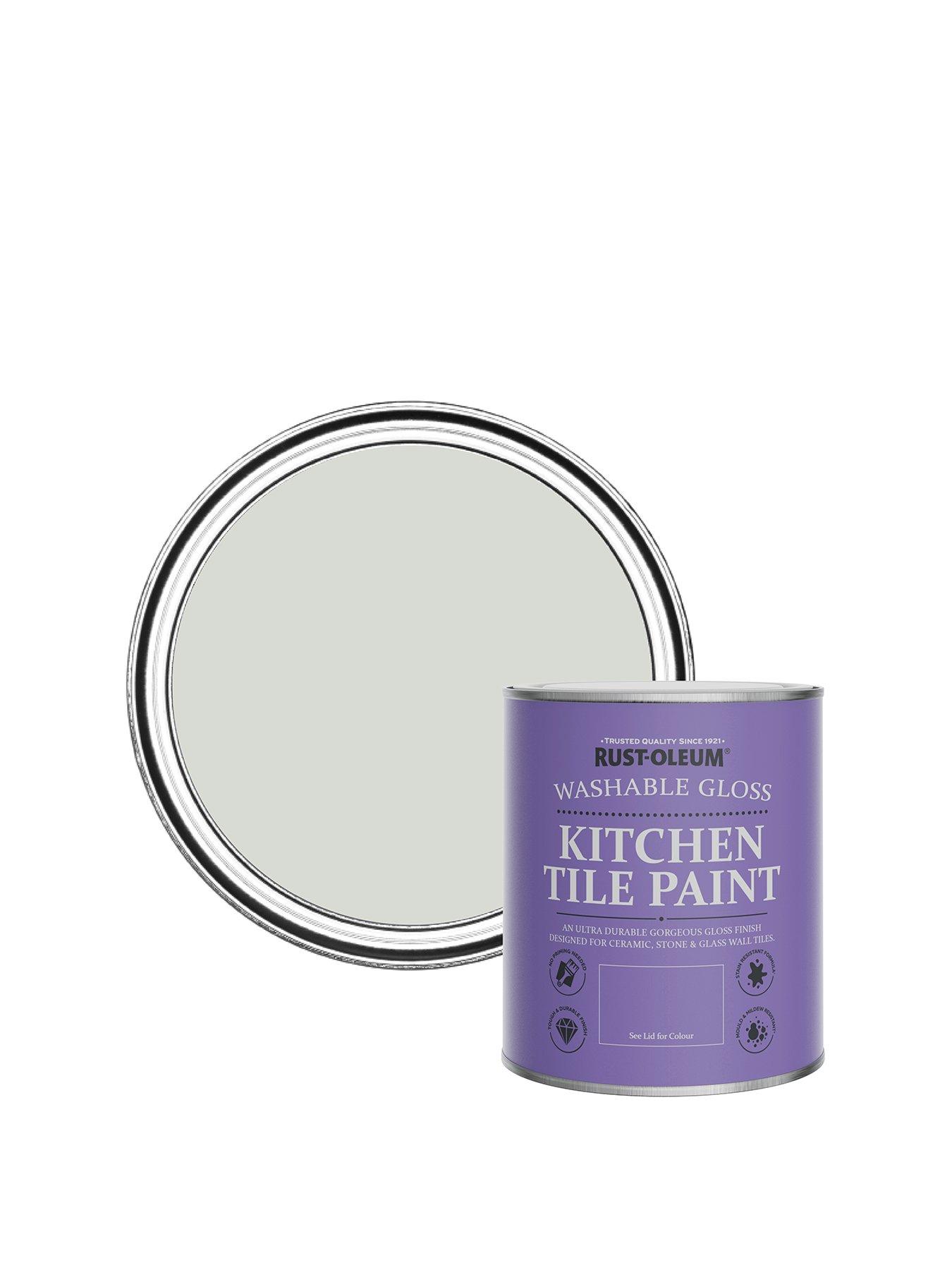 Product photograph of Rust-oleum Gloss Finish Kitchen Tile Paint In Winter Grey Ndash 750 Ml Tin from very.co.uk