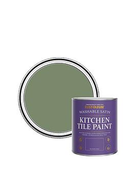 Product photograph of Rust-oleum Satin Finish Kitchen Tile Paint In All Green Ndash 750 Ml Tin from very.co.uk