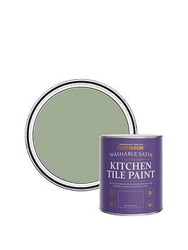 Product photograph of Rust-oleum Satin Finish Kitchen Tile Paint In Bramwell Ndash 750 Ml Tin from very.co.uk