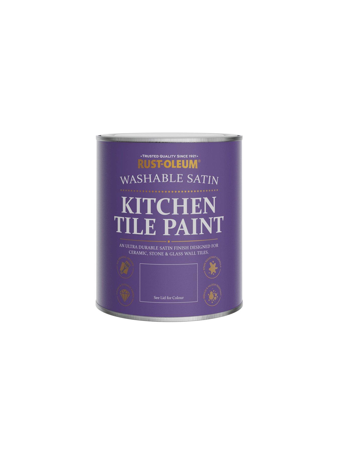 Image 5 of 6 of Rust-Oleum Satin Finish Kitchen Tile Paint in Cotton &ndash; 750 ml Tin