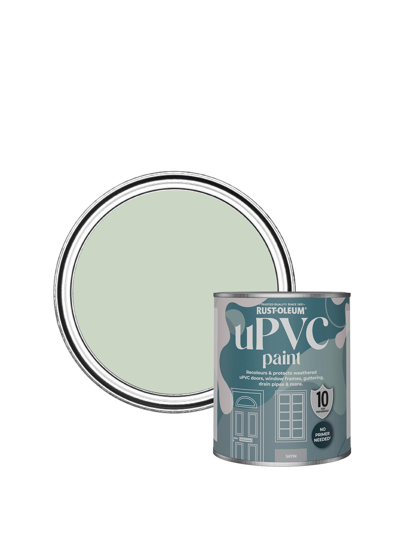 Product photograph of Rust-oleum Satin Finish Upvc Paint - Laurel Green from very.co.uk