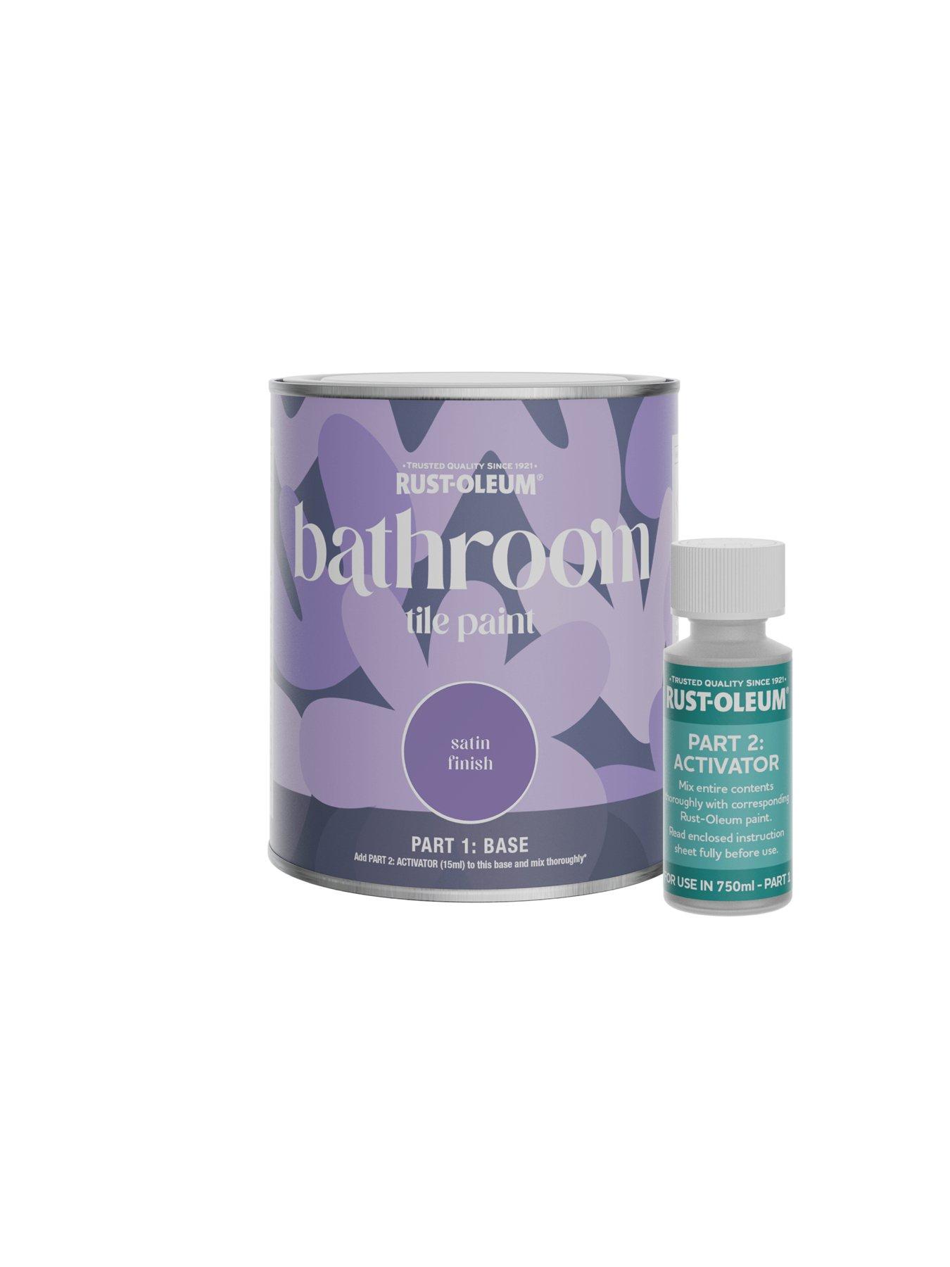 Image 6 of 7 of Rust-Oleum Satin Finish Bathroom Tile Paint - Black Sand