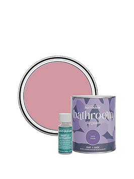 Product photograph of Rust-oleum Satin Finish Bathroom Tile Paint With Activator In Dusky Pink - 750 Ml Tin from very.co.uk