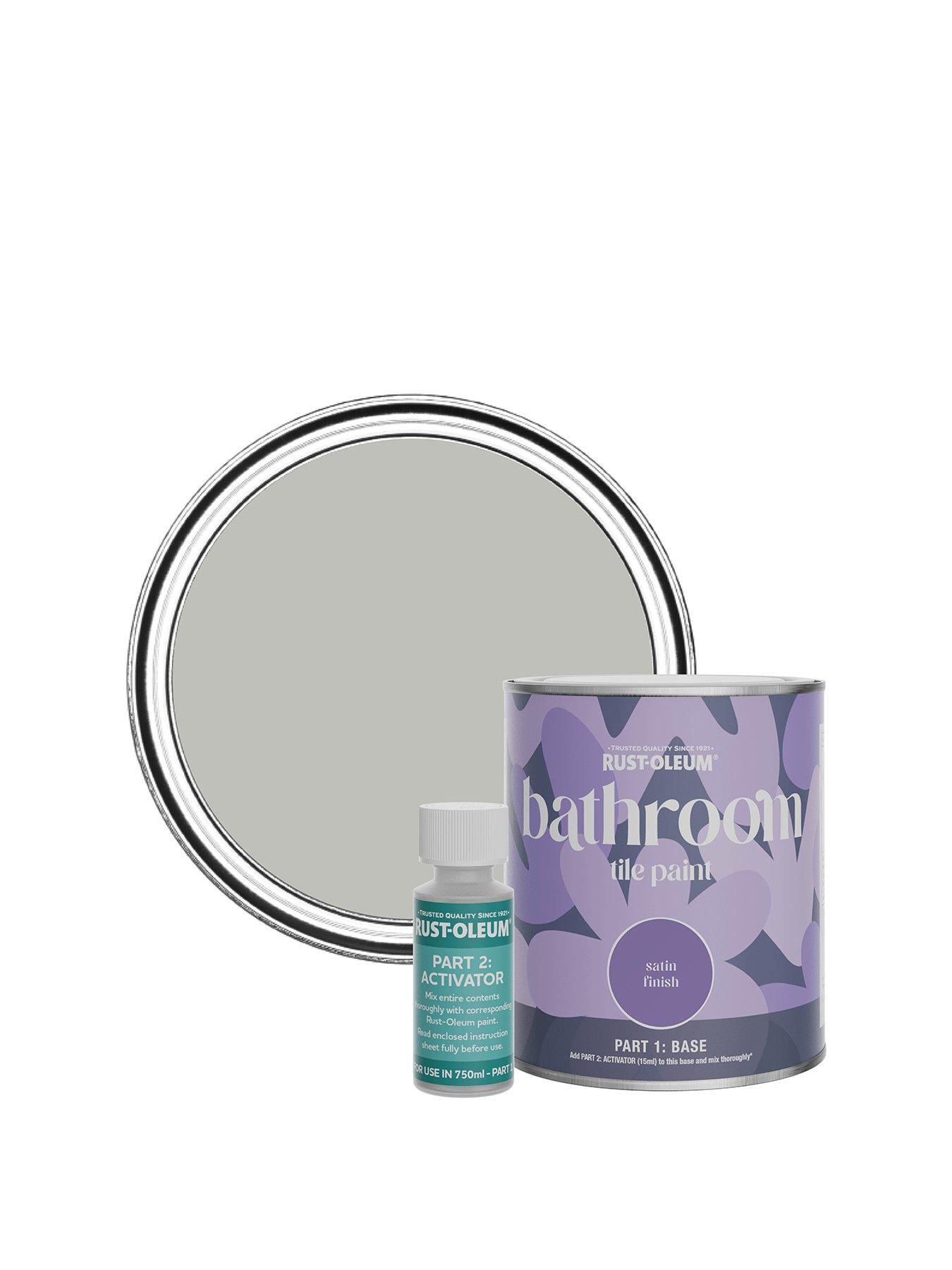 undefined Satin Finish Bathroom Tile Paint with Activator in Flint - 750 ml tin